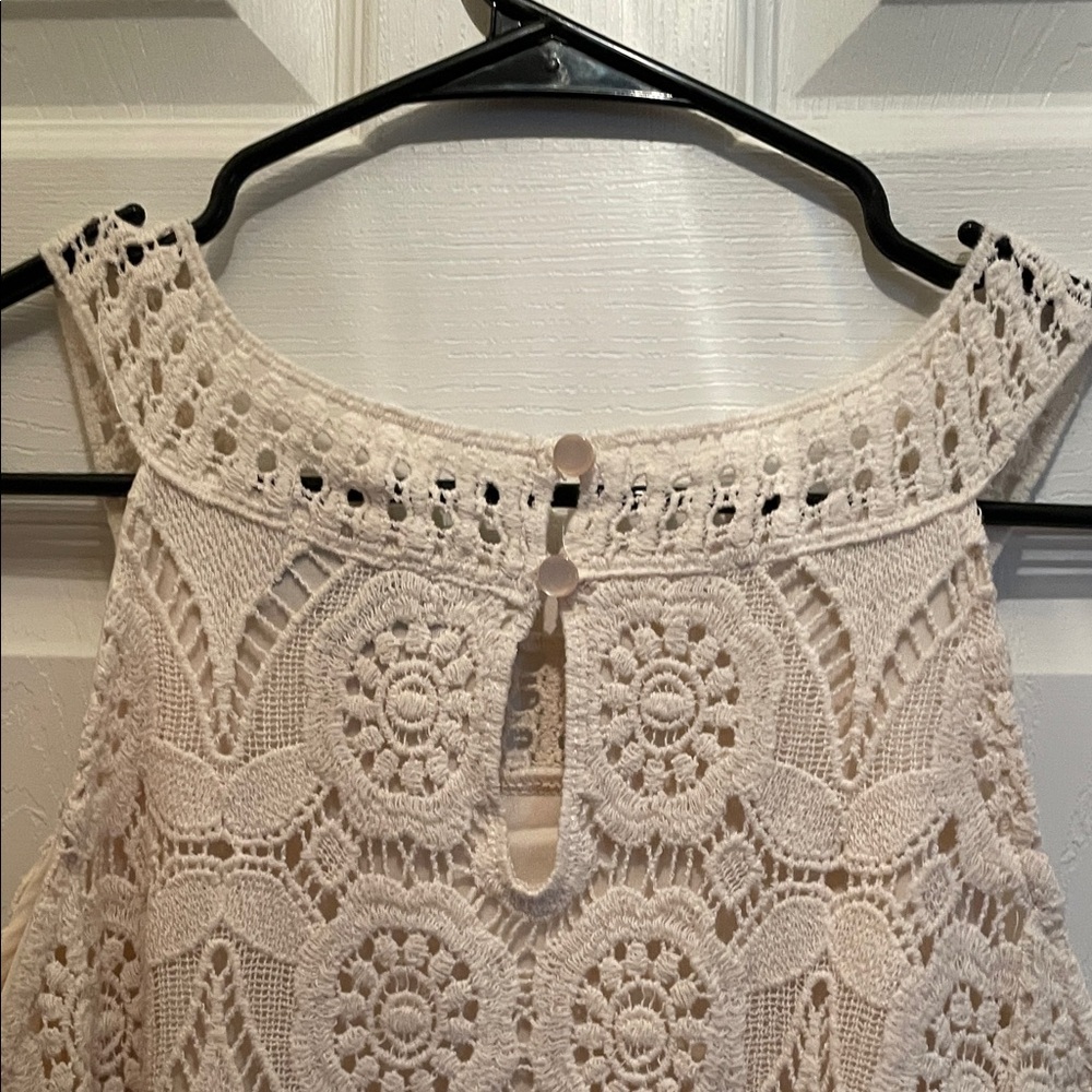 Frazzle Women's Cream Lace Crop Top